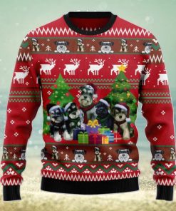 Miniature Schnauzer Family Snow Ugly Christmas Sweater