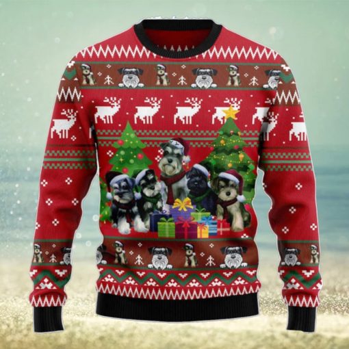 Miniature Schnauzer Family Snow Ugly Christmas Sweater