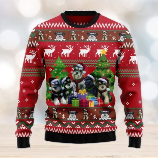 Miniature Schnauzer Family Snow Ugly Christmas Sweater