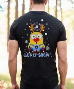 Minion Houston Astros Ugly Christmas Gift Let It Snow T Shirt