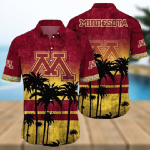 Minnesota Golden Gophers Logo Coconut Tropical Hawaiian Shirt Beach Gift For Fans