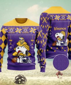 Minnesota Vikings Funny Charlie Brown Peanuts Snoopy Ugly Christmas Sweater Perfect Holiday Gift