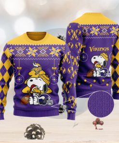 Minnesota Vikings Funny Charlie Brown Peanuts Snoopy Ugly Christmas Sweater Perfect Holiday Gift