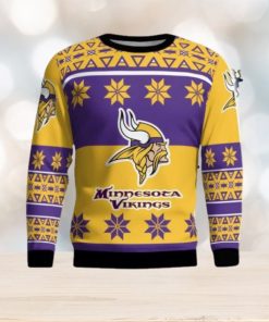 Minnesota Vikings Logo Big Snowflake Pattern Ugly Christmas Sweater