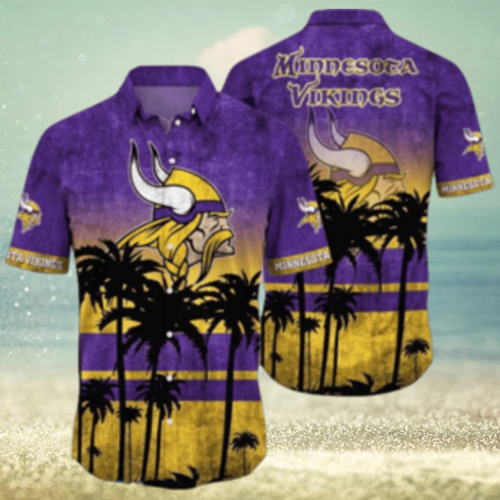 Minnesota Vikings Logo Coconut Tropical Hawaiian Shirt Beach Gift For Fans Minnesota Vikings Logo Coconut Tropical Hawaiian Shirt Beach Gift For Fans