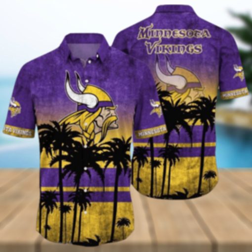 Minnesota Vikings Logo Coconut Tropical Hawaiian Shirt Beach Gift For Fans