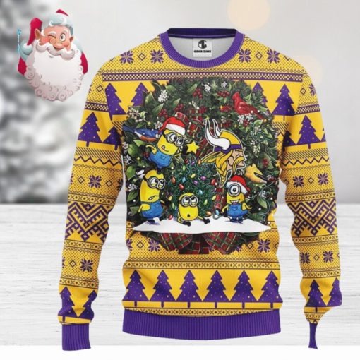 Minnesota Vikings Minion Christmas AOP Sweater