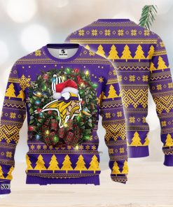 Minnesota Vikings Wreath Christmas Pattern Ugly Christmas Sweater