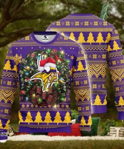 Minnesota Vikings Wreath Christmas Pattern Ugly Christmas Sweater