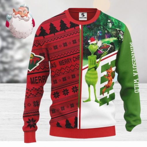 Minnesota Wild Grinch & Scooby Doo Christmas AOP Sweater