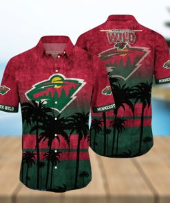 Minnesota Wild Nhl Logo Coconut Tropical Hawaiian Shirt Beach Gift For Fans