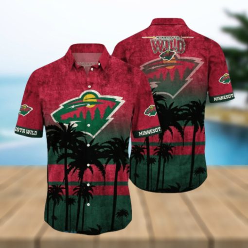 Minnesota Wild Nhl Logo Coconut Tropical Hawaiian Shirt Beach Gift For Fans