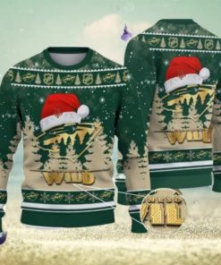 Minnesota Wild Santa Hat Pattern Ugly Christmas Sweater For Men And Women