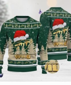 Minnesota Wild Santa Hat Pattern Ugly Christmas Sweater For Men And Women