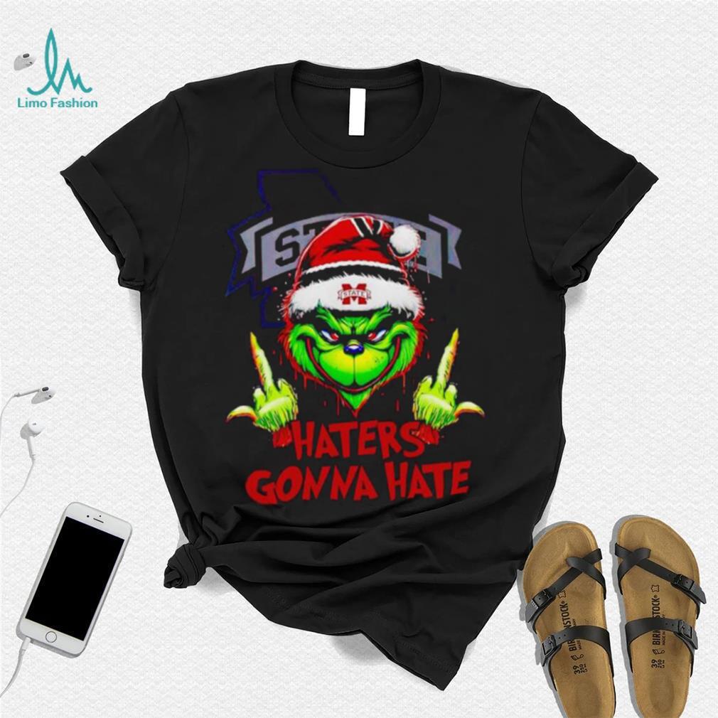 Mississippi State Bulldogs Grinch middle finger haters gonna hate shirt Mississippi State Bulldogs Grinch middle finger haters gonna hate shirt