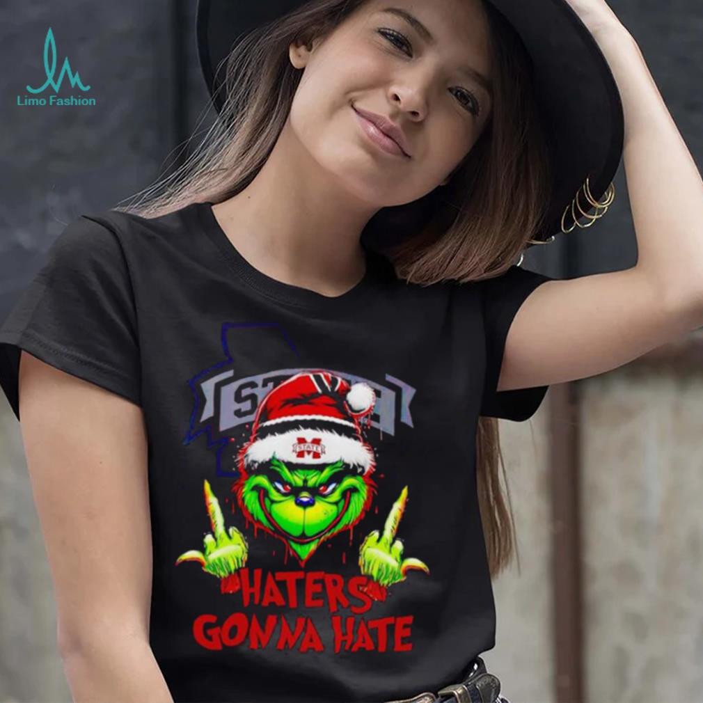 Mississippi State Bulldogs Grinch middle finger haters gonna hate shirt Mississippi State Bulldogs Grinch middle finger haters gonna hate shirt