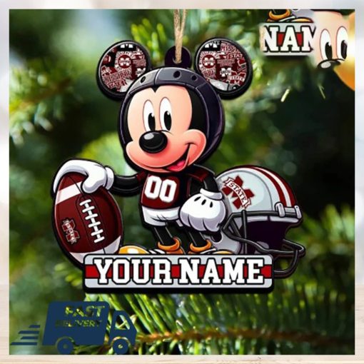 Mississippi State Bulldogs NCAA Mickey Mouse Christmas Tree Decorations Custom Name Xmas Ornament