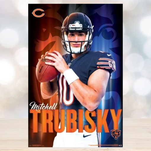 Mitch Trubisky Arrival Chicago Bears Nfl Football Poster