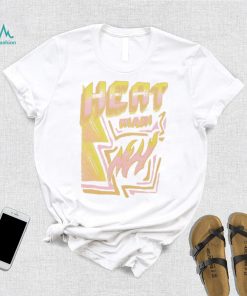 Mitchell and Ness Miami Heat Off White Sidewalk Sketch T Shirt