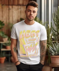 Mitchell and Ness Miami Heat Off White Sidewalk Sketch T Shirt