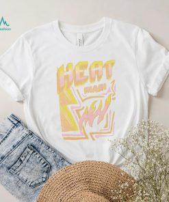 Mitchell and Ness Miami Heat Off White Sidewalk Sketch T Shirt