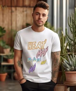 Mitchell and Ness Miami Heat Pink Logo T Shirt