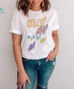 Mitchell and Ness Miami Heat Pink Logo T Shirt