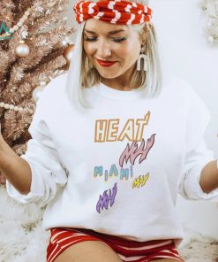 Mitchell and Ness Miami Heat Pink Logo T Shirt