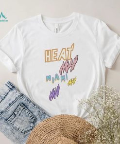 Mitchell and Ness Miami Heat Pink Logo T Shirt