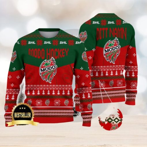 Modo Hockey Ugly Christmas Sweater Logo Custom Name Gift Fans