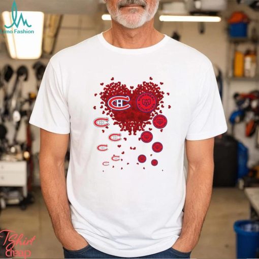 Montreal Canadiens Montreal Alouettes logo hearts sport gift shirt