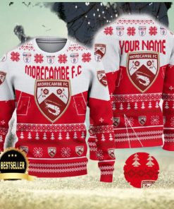 Morecambe FC Ugly Christmas Sweater Logo Custom Name Gift Fans