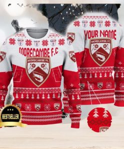 Morecambe FC Ugly Christmas Sweater Logo Custom Name Gift Fans