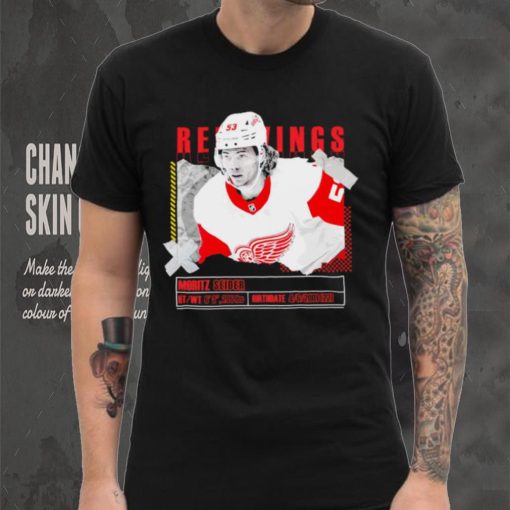 Moritz Seider number 53 Detroit Red Wings ice hockey player pose paper gift shirt