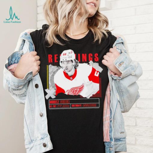 Moritz Seider number 53 Detroit Red Wings ice hockey player pose paper gift shirt