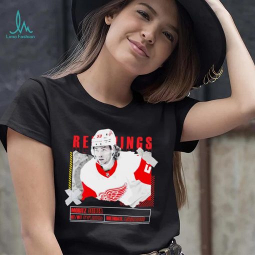 Moritz Seider number 53 Detroit Red Wings ice hockey player pose paper gift shirt