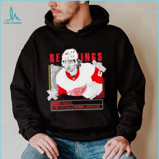 Moritz Seider number 53 Detroit Red Wings ice hockey player pose paper gift shirt