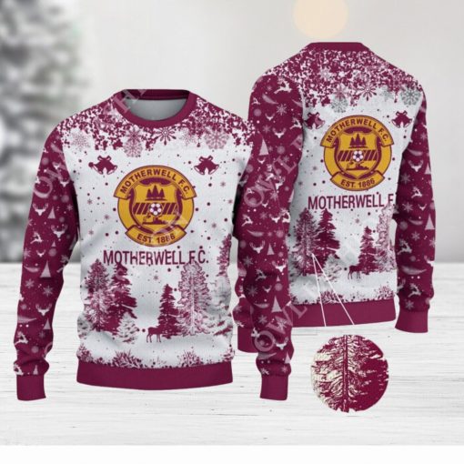 Motherwell F.C. SPFL Scottish Snow Fall Pine Ugly sweater