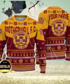 Motherwell FC Ugly Christmas Sweater Logo Custom Name Gift Fans