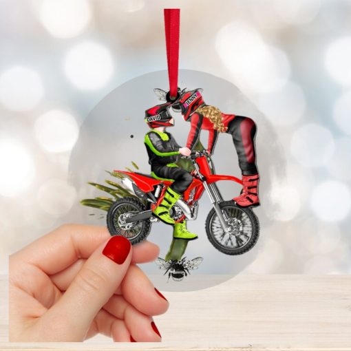 Motocross Couple, Personalized Acrylic Ornament