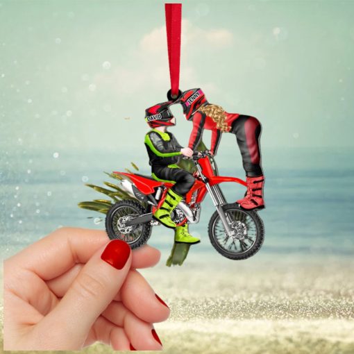 Motocross Couple, Personalized Acrylic Ornament