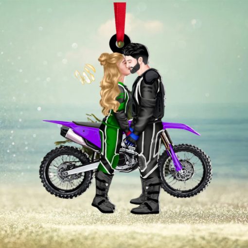 Motocross Couple Personalized Ornament