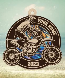 Motocross Racing Personalized Suncatcher Ornament