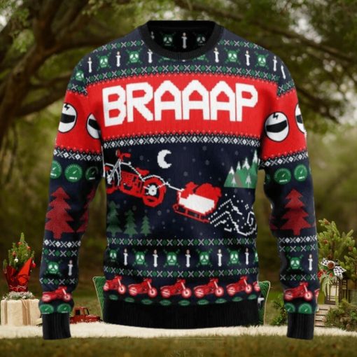 Motorbike Braaap Ugly Christmas Sweater