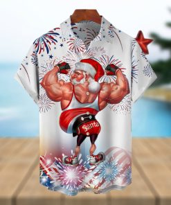 Muscle Santa Claus Hawaiian Shirt, Fitness Santa Hawaii Shirt