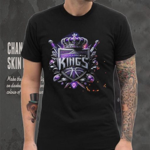 NBA Realistic 3D Logo Of Sacramento Kings Classic T shirt