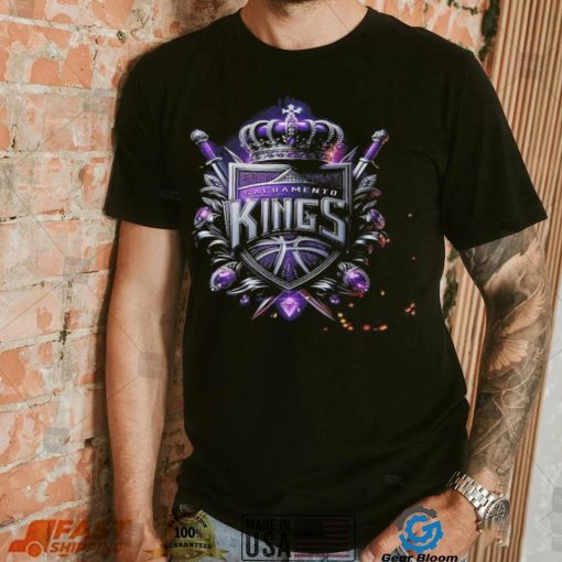 NBA Realistic 3D Logo Of Sacramento Kings Classic T shirt