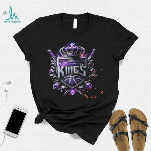 NBA Realistic 3D Logo Of Sacramento Kings Classic T shirt