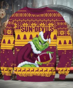 NCAA Arizona State Sun Devils Grinch AOP Ugly Christmas Sweater Christmas Gift For Men And Women