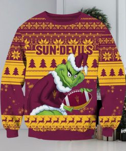 NCAA Arizona State Sun Devils Grinch AOP Ugly Christmas Sweater Christmas Gift For Men And Women